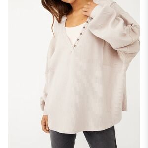 We The Free Light Beige Button Down Shirt